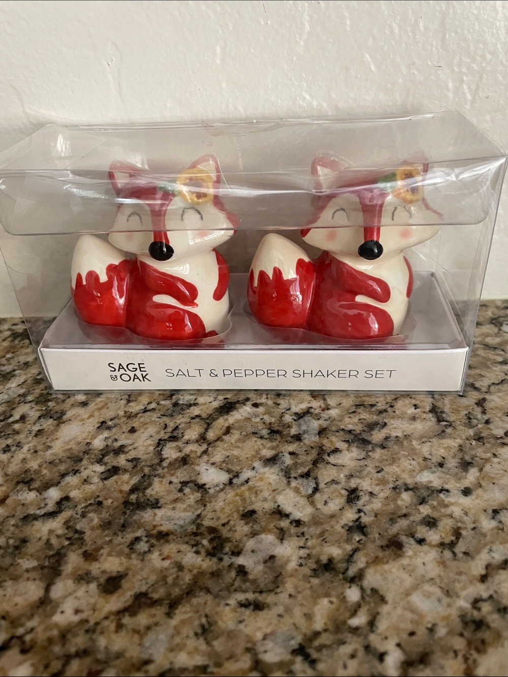 Reddish Brown Fox Salt & Pepper Shakers